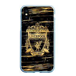 Чехол iPhone XS Max матовый LIVERPOOL, цвет: 3D-голубой