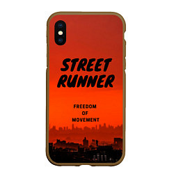 Чехол iPhone XS Max матовый Street runner