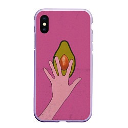 Чехол iPhone XS Max матовый Avocado, цвет: 3D-светло-сиреневый