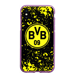 Чехол iPhone XS Max матовый BORUSSIA, цвет: 3D-фиолетовый