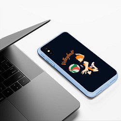 Чехол iPhone XS Max матовый Волейбол, цвет: 3D-голубой — фото 2