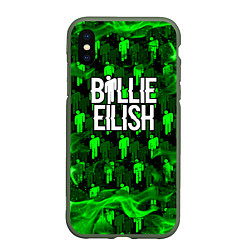 Чехол iPhone XS Max матовый BILLIE EILISH, цвет: 3D-темно-зеленый