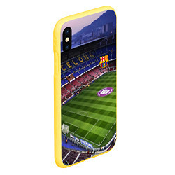 Чехол iPhone XS Max матовый FC BARCELONA, цвет: 3D-желтый — фото 2