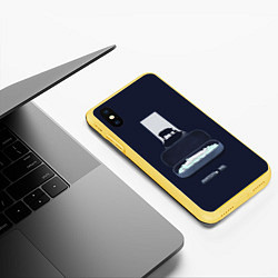 Чехол iPhone XS Max матовый Чёрное зеркало, цвет: 3D-желтый — фото 2