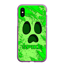 Чехол iPhone XS Max матовый BRAWL STARS SPIKE, цвет: 3D-фиолетовый