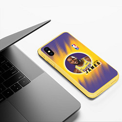 Чехол iPhone XS Max матовый LeBron James, цвет: 3D-желтый — фото 2
