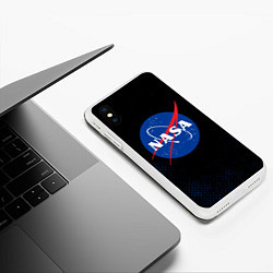 Чехол iPhone XS Max матовый NASA НАСА, цвет: 3D-белый — фото 2