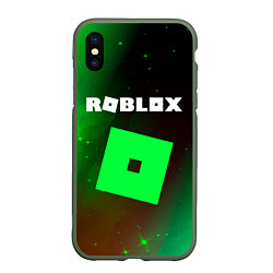 Чехол iPhone XS Max матовый ROBLOX РОБЛОКС, цвет: 3D-темно-зеленый