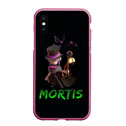 Чехол iPhone XS Max матовый Мортис Brawl Stars, цвет: 3D-малиновый