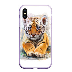 Чехол iPhone XS Max матовый Tiger Art