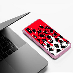 Чехол iPhone XS Max матовый WHAT CAT, цвет: 3D-розовый — фото 2