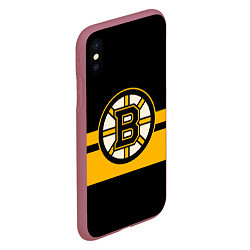 Чехол iPhone XS Max матовый BOSTON BRUINS NHL, цвет: 3D-малиновый — фото 2