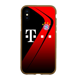 Чехол iPhone XS Max матовый FC Bayern Munchen Форма, цвет: 3D-коричневый