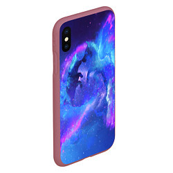 Чехол iPhone XS Max матовый ВОЛК D, цвет: 3D-малиновый — фото 2