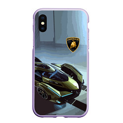 Чехол iPhone XS Max матовый Lamborghini - motorsport extreme