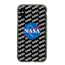 Чехол iPhone XS Max матовый NASA, цвет: 3D-темно-зеленый
