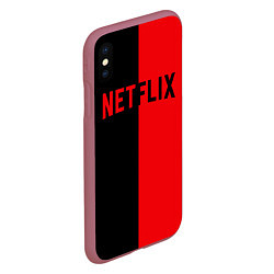 Чехол iPhone XS Max матовый NETFLIX, цвет: 3D-малиновый — фото 2