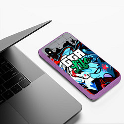 Чехол iPhone XS Max матовый GTA LIFE, цвет: 3D-фиолетовый — фото 2