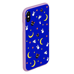 Чехол iPhone XS Max матовый Sailor Moon, цвет: 3D-сиреневый — фото 2