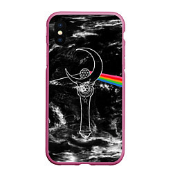 Чехол iPhone XS Max матовый Dark Side of the Moon Stick, цвет: 3D-малиновый