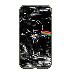 Чехол iPhone XS Max матовый Dark Side of the Moon Stick, цвет: 3D-темно-зеленый