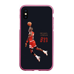 Чехол iPhone XS Max матовый MICHAEL JORDAN, цвет: 3D-малиновый