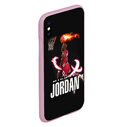 Чехол iPhone XS Max матовый MICHAEL JORDAN, цвет: 3D-розовый — фото 2