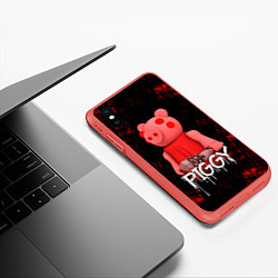 Чехол iPhone XS Max матовый Roblox Piggy, цвет: 3D-красный — фото 2