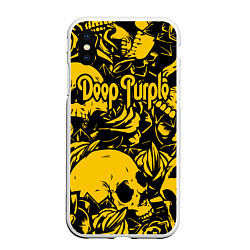 Чехол iPhone XS Max матовый Deep Purple, цвет: 3D-белый