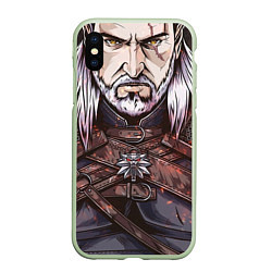 Чехол iPhone XS Max матовый The Witcher, Geralt, Ведьмак,, цвет: 3D-салатовый