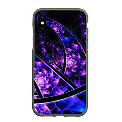 Чехол iPhone XS Max матовый Фрактал линии