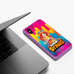 Чехол iPhone XS Max матовый Jessie Brawl Stars anime style, цвет: 3D-фиолетовый — фото 2