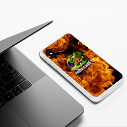 Чехол iPhone XS Max матовый Minecraft, цвет: 3D-белый — фото 2