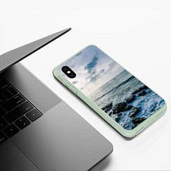 Чехол iPhone XS Max матовый Море, цвет: 3D-салатовый — фото 2