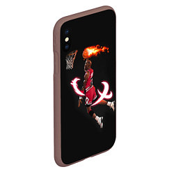 Чехол iPhone XS Max матовый MICHAEL JORDAN, цвет: 3D-коричневый — фото 2