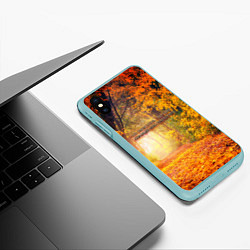 Чехол iPhone XS Max матовый Что такое осень - это небо, цвет: 3D-мятный — фото 2