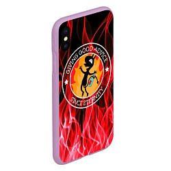 Чехол iPhone XS Max матовый FIRE, цвет: 3D-сиреневый — фото 2