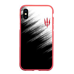Чехол iPhone XS Max матовый The Witcher, цвет: 3D-красный
