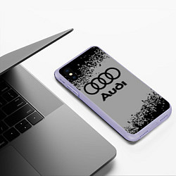 Чехол iPhone XS Max матовый AUDI АУДИ, цвет: 3D-светло-сиреневый — фото 2