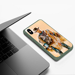 Чехол iPhone XS Max матовый Ковбой, цвет: 3D-темно-зеленый — фото 2