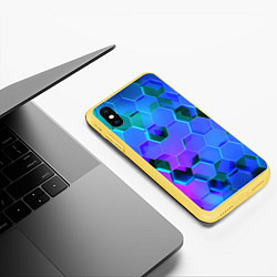 Чехол iPhone XS Max матовый Geometry, цвет: 3D-желтый — фото 2