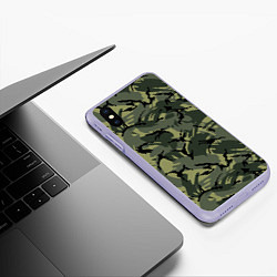 Чехол iPhone XS Max матовый Камуфляж, цвет: 3D-светло-сиреневый — фото 2