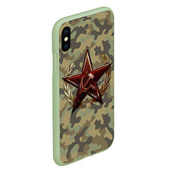 Чехол iPhone XS Max матовый Советская звезда, цвет: 3D-салатовый — фото 2