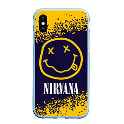 Чехол iPhone XS Max матовый NIRVANA НИРВАНА, цвет: 3D-голубой