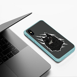 Чехол iPhone XS Max матовый Волк, цвет: 3D-мятный — фото 2