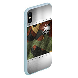 Чехол iPhone XS Max матовый Танковые войска РФ, цвет: 3D-голубой — фото 2