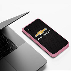 Чехол iPhone XS Max матовый CHEVROLET, цвет: 3D-малиновый — фото 2