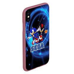 Чехол iPhone XS Max матовый Sonic SEGA, цвет: 3D-малиновый — фото 2