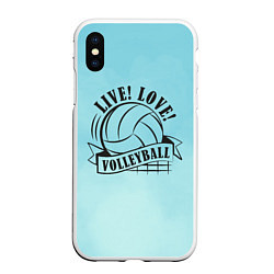 Чехол iPhone XS Max матовый LIVE! LOVE! VOLLEYBALL!