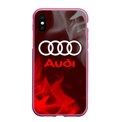 Чехол iPhone XS Max матовый AUDI АУДИ, цвет: 3D-малиновый